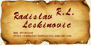 Radislav Leškinović vizit kartica